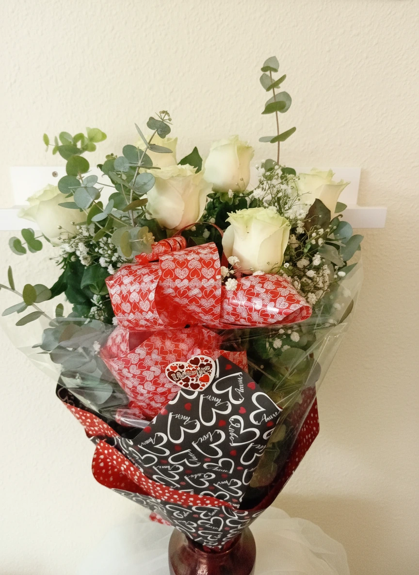 Ramo de flores frescas listo para entregar a domicilio